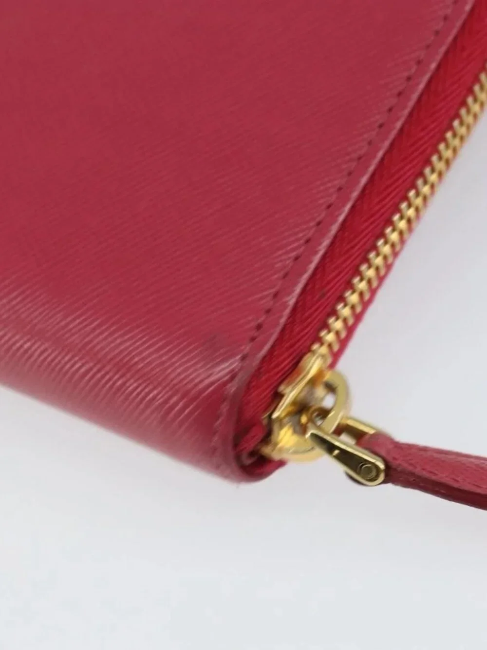 PRADA Ribbon Long Wallet Safiano leather Pink Gold